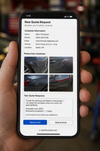 Every quote request from your website delivered right to your phone via text.